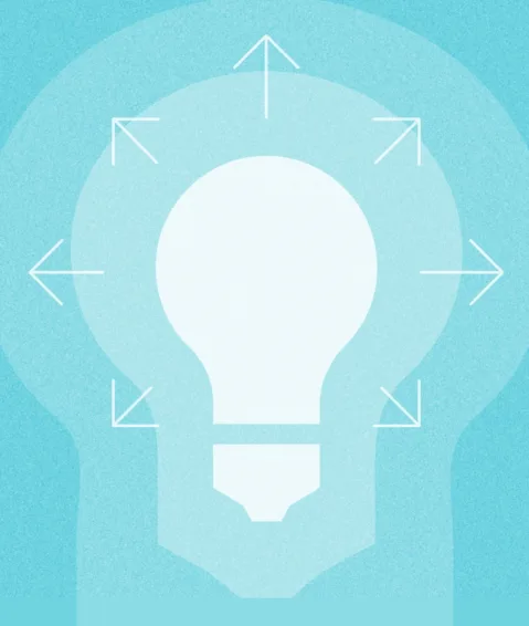 Ideas for positive business outcome through marketing initiatives emanating from a light bulb
