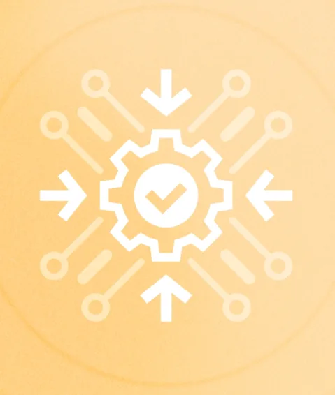 fading yellow orange image with an icon of a software API integration