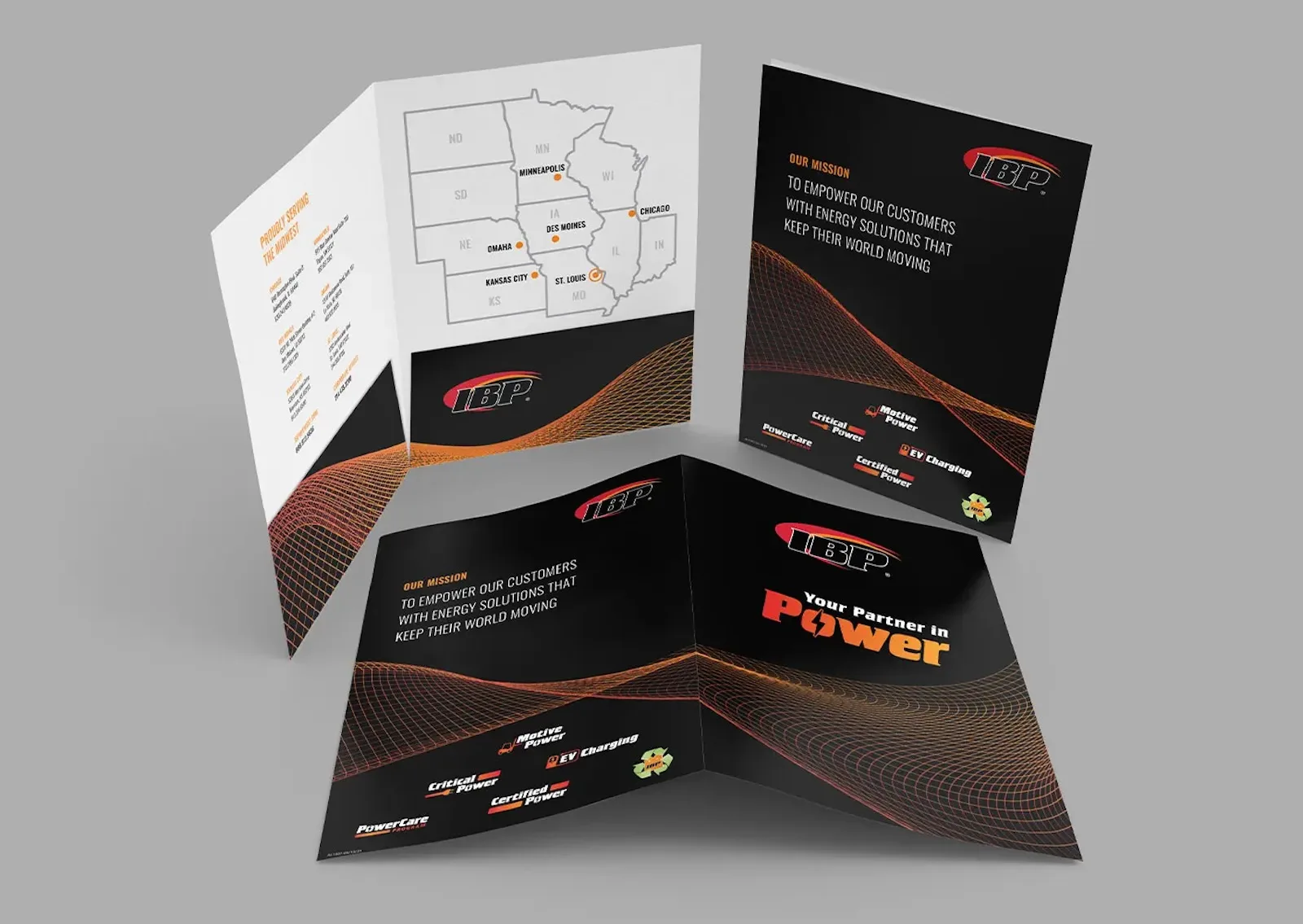 IBP printed folders for marketing materials