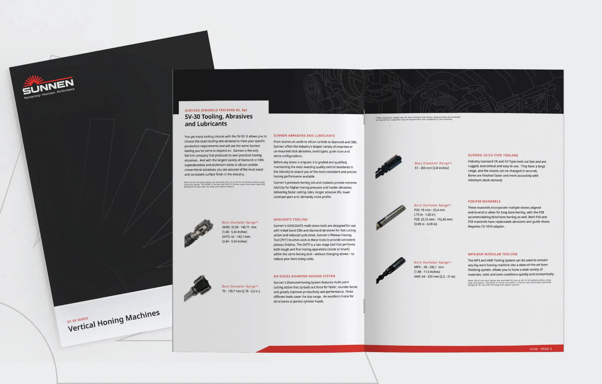 Sunnen printed brochure for tooling