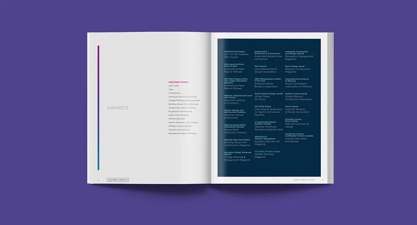 Business collateral brochure for Hastings + Chivetta